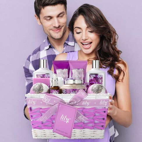 مجموعة هدايا Bath & Body لـ Mothers - سلة هدايا SPA ذات 18 قطعة للنساء ، مجموعة حمام متدلية مع قنبلة حمام | عيد الميلاد ، هدايا أعياد الميلاد ، هدية مثالية للعطلات لها وأمي جميع المناسبات in Kuwait