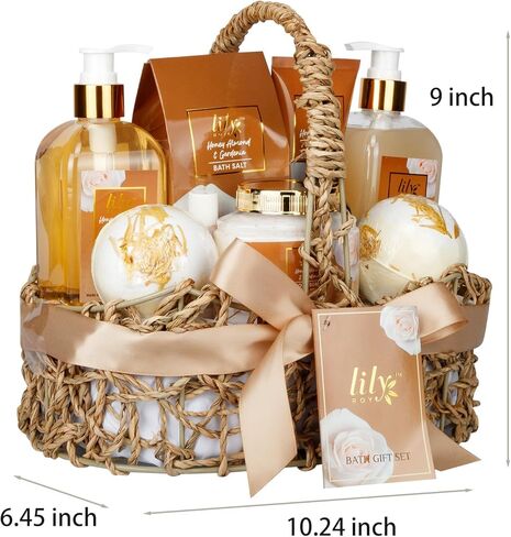 مجموعة هدايا Bath & Body لـ Mothers - سلة هدايا SPA ذات 18 قطعة للنساء ، مجموعة حمام متدلية مع قنبلة حمام | عيد الميلاد ، هدايا أعياد الميلاد ، هدية مثالية للعطلات لها وأمي جميع المناسبات in Kuwait