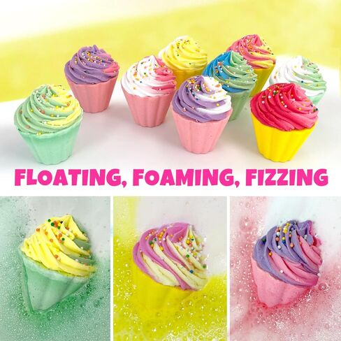 Donut Bath Bombs for Girls, 4oz/Pack of 9 Bath Bombs for Kids with Surprise Inside, Kids Bath Bombs with Jewelry Inside, Bath Bombs for Girl's Birthday Party Favor, Spa Day Gift in Kuwait