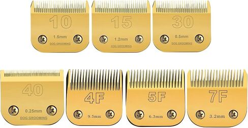 10/15/30/40Blade Dog Grooming Detachable Ceramic Blade Compatible with Andis Hair ClippersCut Length 1/16" 1.5mm, 3/64" 1.2mm，1/50" 0.5mm，1/100" 0.25mm(Gold) in Saudi Arabia
