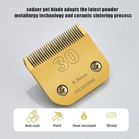 10/15/30/40Blade Dog Grooming Detachable Ceramic Blade Compatible with Andis Hair ClippersCut Length 1/16" 1.5mm, 3/64" 1.2mm，1/50" 0.5mm，1/100" 0.25mm(Gold) in Saudi Arabia