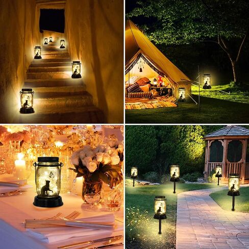 Styleonme Decor Mobile Outdoor, Solar Waterproof Cat & Dog Lights , Gifts for Women Men Cat & Dog Lovers Gifts, Hanging Cat & Dog Lanterns with Stake for Yard Corridor Garden Decor in Saudi Arabia