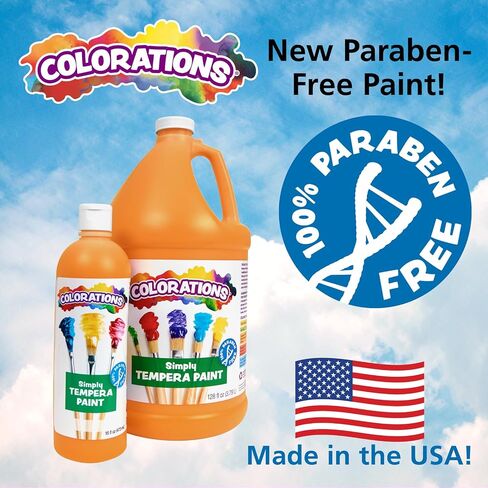 Colorations Paraben-Free Tempera Paint for Kids - Blue, 16 Ounce Bottle, Non-Toxic and Made in The USA in Saudi Arabia
