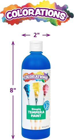 Colorations Paraben-Free Tempera Paint for Kids - Blue, 16 Ounce Bottle, Non-Toxic and Made in The USA in Saudi Arabia