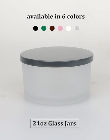 MILIVIXAY 6 Pack 24 oz Candle Jars with Metal Lids and Candle Making Kits - 3 Wick Candle Jars,Bulk Empty Clear Thick Glass Candle Jars for Making Large Candles - Spice, Powder Containers. in Kuwait