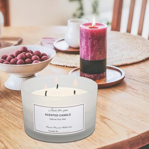 MILIVIXAY 6 Pack 24 oz Candle Jars with Metal Lids and Candle Making Kits - 3 Wick Candle Jars,Bulk Empty Clear Thick Glass Candle Jars for Making Large Candles - Spice, Powder Containers. in Kuwait