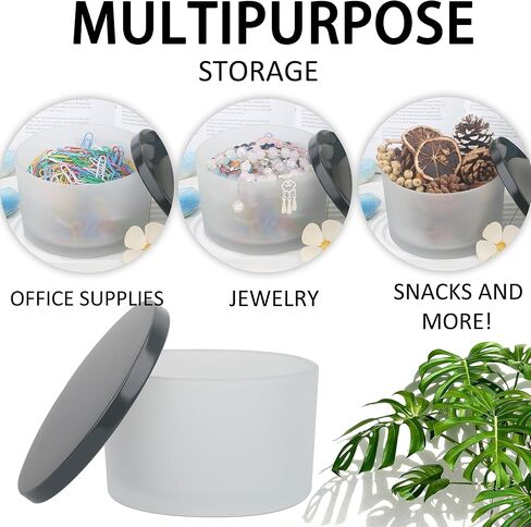 MILIVIXAY 6 Pack 24 oz Candle Jars with Metal Lids and Candle Making Kits - 3 Wick Candle Jars,Bulk Empty Clear Thick Glass Candle Jars for Making Large Candles - Spice, Powder Containers. in Kuwait