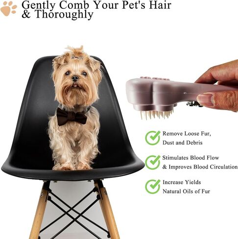 Puppy Brush for Small Dogs - Soft Dog Brush for Yorkies, Maltipoos & Shih Tzus - Gentle Grooming Tool for Easy Pet Hair Removal - Compact & Travel-Friendly Design (Dark Pink) in Saudi Arabia