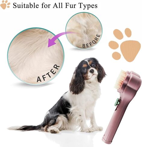 Puppy Brush for Small Dogs - Soft Dog Brush for Yorkies, Maltipoos & Shih Tzus - Gentle Grooming Tool for Easy Pet Hair Removal - Compact & Travel-Friendly Design (Dark Pink) in Saudi Arabia