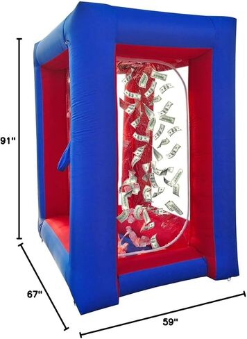 Black Inflatable Cash Cube Inflatable Cash Machine Inflatable Money Machine Booth Money Grab Machine for Promotion Advertising Events (NO BLOWERS Included) in Saudi Arabia