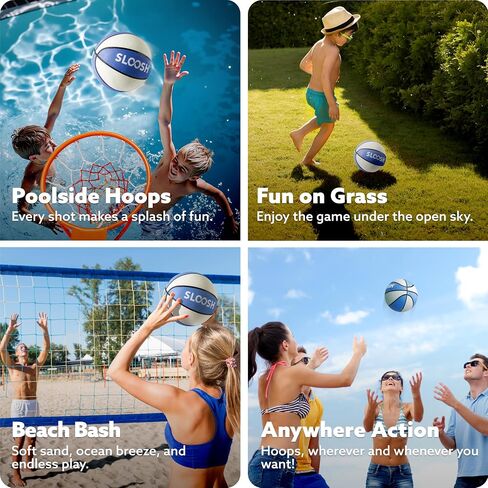 Sloosh 2 Packs 7" Pool Basketballs, Great for Floating Water Basketball Hoops, Swimming Water Toy for Kids and Adults, Pool Games, Pool Party (Blue) in Saudi Arabia