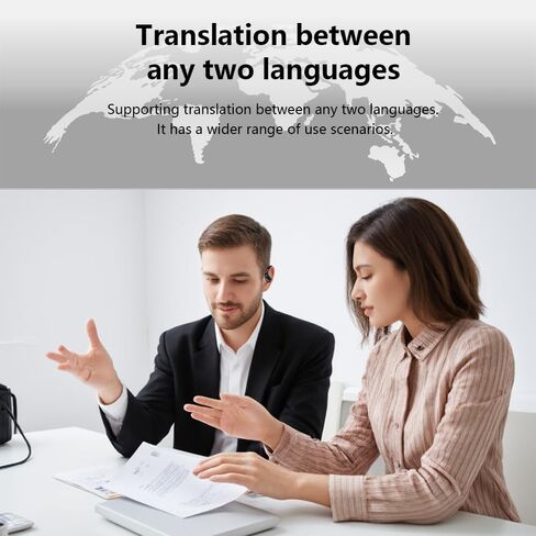 Ai Translator Earbuds Translation Headphones Real-Time 144 Languages with Online & Offline Adjustable Ear-Hook 36H Playtime Perfect for Travel & Business in Saudi Arabia