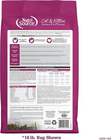 NutriSource Cat & Kitten Food, Made with Chicken and Rice, with Wholesome Grains, 6.6LB, Dry Cat Food in Saudi Arabia