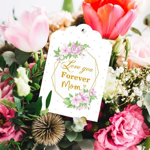 80 Pieces Mothers Day Tags, Happy Mothers Day Tags with String, Floral Thank You Mom Best Mom Ever Gift Tag for DIY Craft Mother’s Day Gift Wrapping Party Decoration (Mix) in Saudi Arabia