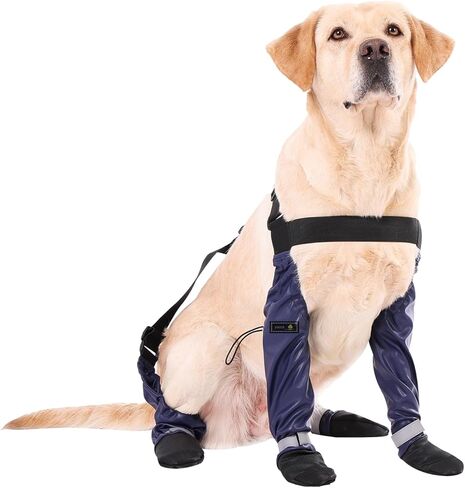 Dog Suspender Booties, Dog Paw Boot Leggings Anti-Slip, Dog Snow Pants with Attached Boots Waterproof, Adjustable Suspender Boots for Dogs Winter Snow Rain Hiking Paws Protector in Saudi Arabia