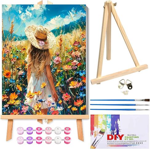 VIGEGU Paint by Numbers Kit for Adults - Cow Girl Paint by Number for Beginner DIY Adult Paint by Number Kits on Canvas,Oil Number Painting Kits for Home Decor 16x16inch ﻿ in Saudi Arabia