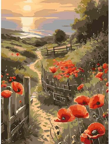 VIGEGU Paint by Numbers Kit for Adults - Cow Girl Paint by Number for Beginner DIY Adult Paint by Number Kits on Canvas,Oil Number Painting Kits for Home Decor 16x16inch ﻿ in Kuwait