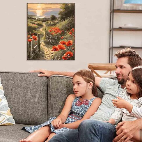 VIGEGU Paint by Numbers Kit for Adults - Cow Girl Paint by Number for Beginner DIY Adult Paint by Number Kits on Canvas,Oil Number Painting Kits for Home Decor 16x16inch ﻿ in Kuwait