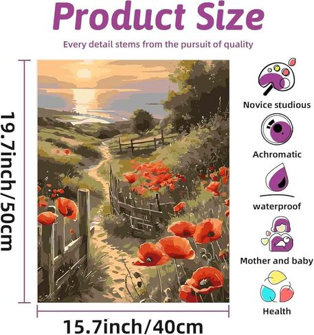 VIGEGU Paint by Numbers Kit for Adults - Cow Girl Paint by Number for Beginner DIY Adult Paint by Number Kits on Canvas,Oil Number Painting Kits for Home Decor 16x16inch ﻿ in Kuwait