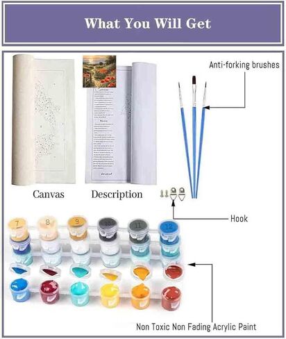 VIGEGU Paint by Numbers Kit for Adults - Cow Girl Paint by Number for Beginner DIY Adult Paint by Number Kits on Canvas,Oil Number Painting Kits for Home Decor 16x16inch ﻿ in Kuwait