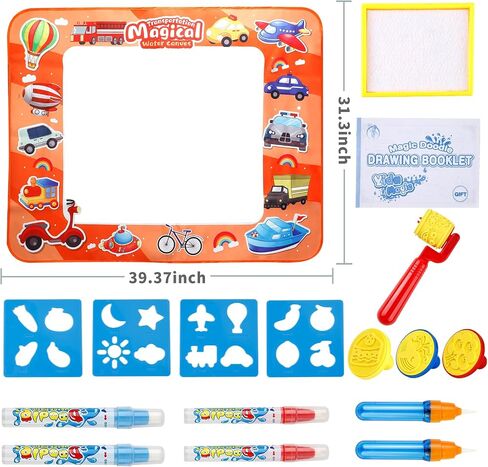 Water Doodle Mat for Toddlers, Learning Sensory Educational Toys for Kids 3+ Ages, Painting Writing Doodle Mat Baby Birthday Gifts, Kids Coloring Drawing Pad Mat for Girl & Boy 3-5 Year Old in Saudi Arabia