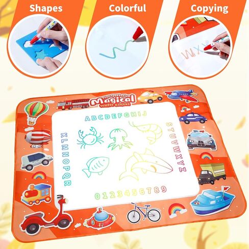 Water Doodle Mat for Toddlers, Learning Sensory Educational Toys for Kids 3+ Ages, Painting Writing Doodle Mat Baby Birthday Gifts, Kids Coloring Drawing Pad Mat for Girl & Boy 3-5 Year Old in Saudi Arabia