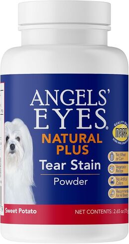 Angels’ Eyes Natural Plus Tear Stain Supplement Sweet Potato Powder for Dogs, Prevent Stained Fur, Eyebright, Olive Leaf, Marshmallow Root, No Wheat or Corn, Limited Ingredients, Vegetarian, 75g in Kuwait