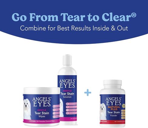 Angels’ Eyes Natural Plus Tear Stain Supplement Sweet Potato Powder for Dogs, Prevent Stained Fur, Eyebright, Olive Leaf, Marshmallow Root, No Wheat or Corn, Limited Ingredients, Vegetarian, 75g in Kuwait