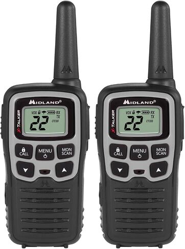 Midland T51VP3 22 Channel FRS Walkie Talkie - نطاق يصل إلى 28 ميلًا راديو ثنائي الاتجاه - برتقالي/أسود (عبوة من 10 قطع) in Kuwait