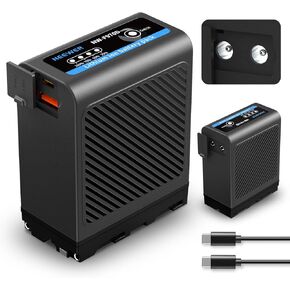 NEEWER NP-F970 10500mAh Replacement Battery Fully Charges in 4.8Hrs, 20W PD Fast Charging USB C Adapter/Cable, Rechargeable Camera Camcorder Video Light Monitor Battery for Sony NP-F550 F750 F950 F970