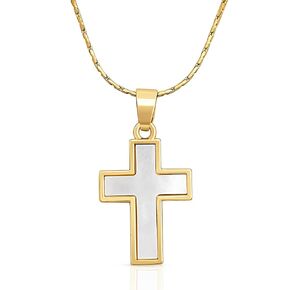 Dainty Cross Necklace for Women & Adjustable Crystal Bead Cross Bracelet Set - Genuine Mother of Pearl Cross Pendant. Perfect Christian Gift for Women, Birthdays, Christmas. Includes Gift Box