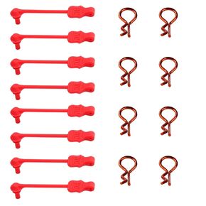 8pcs Tgcweng Universal RC Clips W/سحب علامات التبويب مقاطع R مقاطع R لجميع 1/10 1/12 مقياس TRX4 LOSI HPI ARRMA KYOSHO HIMOTO