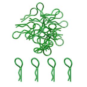 MECCANIXITY 10pcs 30-Degree Angle RC Body Clips Bent Springy R Pins 24.3x1.2x8.4mm for All 1/8 1/10 1/12 Scale Model RC Car Crawler Truck,Shell Replacement Parts(Green)