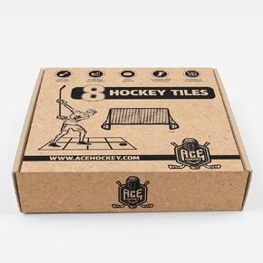 Dryland Flooring Tiles for Hockey Training - 8-Pack Hockey Tiles (9.4 sqft) for Shooting, Passing, Stickhandling - Not Skateable Synthetic Ice Tiles for Hockey Practice