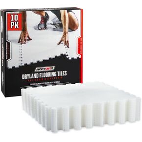 HockeyShot All-Star Dryland Flooring Tiles 10 Pack, 18x18, White - Build Your Own Year-Round Hockey Training Surface, Versatile, Durable, Easy Install, Made in Canada.