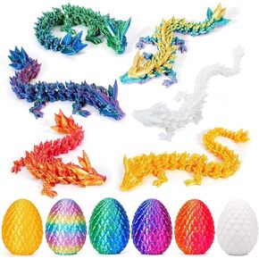 6 PCS 3D Dragon Dragon Beags with Dragon Inside ، Mini Dragon Egg Toy 3D Crystal Dragon Eggs ، Stuff Stuffers 3D Easter Eggs Animals (Multicolor-6pcs)