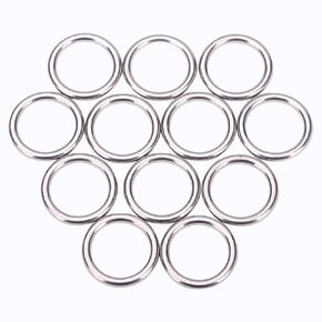 12 PCS Metal O RINGS 1 Inch Huffy Duty 304 Stainless Steel Welded O RING MULTI GOUSING O-RING for Macrame ، DIY Crafts ، Hardware ، حقائب ، حزام التخييم ، مقود الكلاب ، سلسلة المفاتيح ، المحفظة.