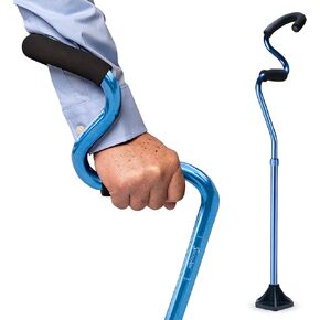 StrongArm Comfort Cane + Self Standing Lightweight Adjustable Walking Cane + Stabilizes Wrist & Provides Extra Support & Stability + Ergonomic Forearm Grip + Canes for Men & Women