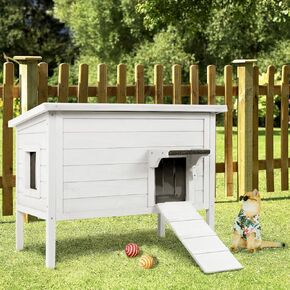 Ivy & Lane-Outdoor-Cat-House | معزول-فيرال كاترتر | مانعة للتسلية | لفصل الشتاء | الرغوة والخشب | كبير | لقطط متعددة | درج طي | نافذة أكريليك | بني
