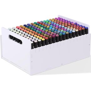 Marker Pen Organizer Holder, Art Marker Storage Rack for Colored Pens Pencils Brushes Adjustable Craft Art Supply Storage for Desk Organizer (17.52 x 13 x 6.7 Inch,300 Slots Style)