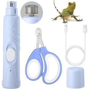 طاحونة مستحضر Dragon Nail Lasnten مع Clippers Dragon Dragon Clippers قابلة للشحن Pet Paw Trimmer File الزواحف مع أداة مصباح LED للزواحف سلحفاة الإغوانا الطيور