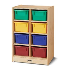 Jonti-Craft 8 Cubbie-Tray Mobile Unit with Colored Trays