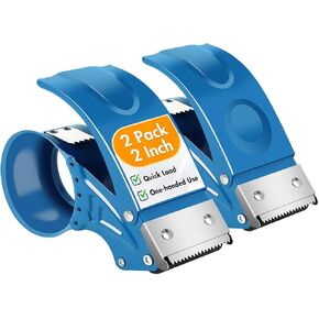 2 Pack Packing Tape Dispenser Gun, 2 inch Wide / 3-Inch Inner Paper Core Heavy Duty Packing Tape Dispenser for Home and Office Use, Durable and Easy-to-Use, Perfect for Shipping, Moving, and Packaging