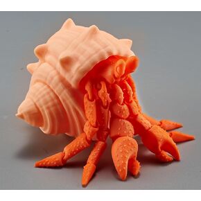 3D Printed Hermit Crab, Flexible Crystal Crab Toy for Adults with Anxiety or ADHD, 3D Printed Stuff Animal, Relaxing (Colorful)