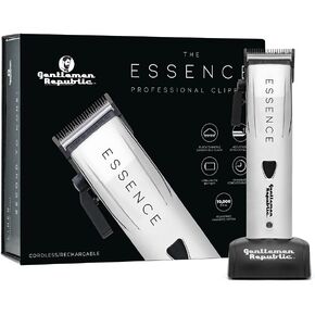 Gentlemen Republic Liner Professional Trimmer - 120 Minutes Runtime, Magnetic Linear Motor, Cordless Quiet Hair Trimmer for Barbers and Stylists with Black Diamond Carbon DLC Blade, White