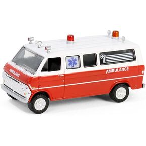 شاحنة 1/64 1970 Club Wagon Ambulance ، Airplane! (1980) ، سلسلة هوليوود 42 62030-B