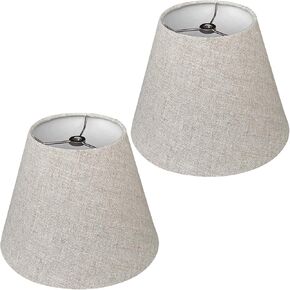 TOOTOO STAR Small Lamp Shades for Table Lamps Set of 2, Brown 6" Top X 10" Bottom X 7" High Modern,rustic style lamp shade,Handmade Lampshade in Natural Fabrics (Spider)