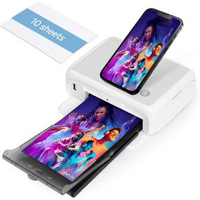 HPRT 4x6 Photo Printer, Instant Full Color Photo Printer for Phone/Laptop/MacBook, AR Video Printing, Thermal Dye Sublimation (10 Sheets Photo Paper Included)