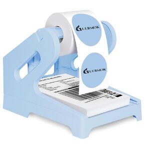 Guermok Thermal Shipping Label حامل لفة ومروحة ، ملصقات هشة للشحن ، ملصقات الطابعة المكتبية لمكتب سطح المكتب.