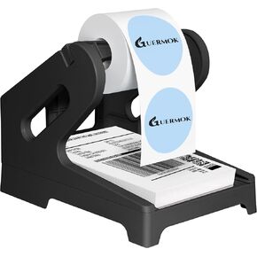 Guermok Thermal Shipping Label Holder for Rolls & Fan-Fold, Fragile Stickers for Shipping, Label Stand Desktop Printer Holder-Home Office Accessory Sticker Dispenser for Holographic (Purple) in Kuwait